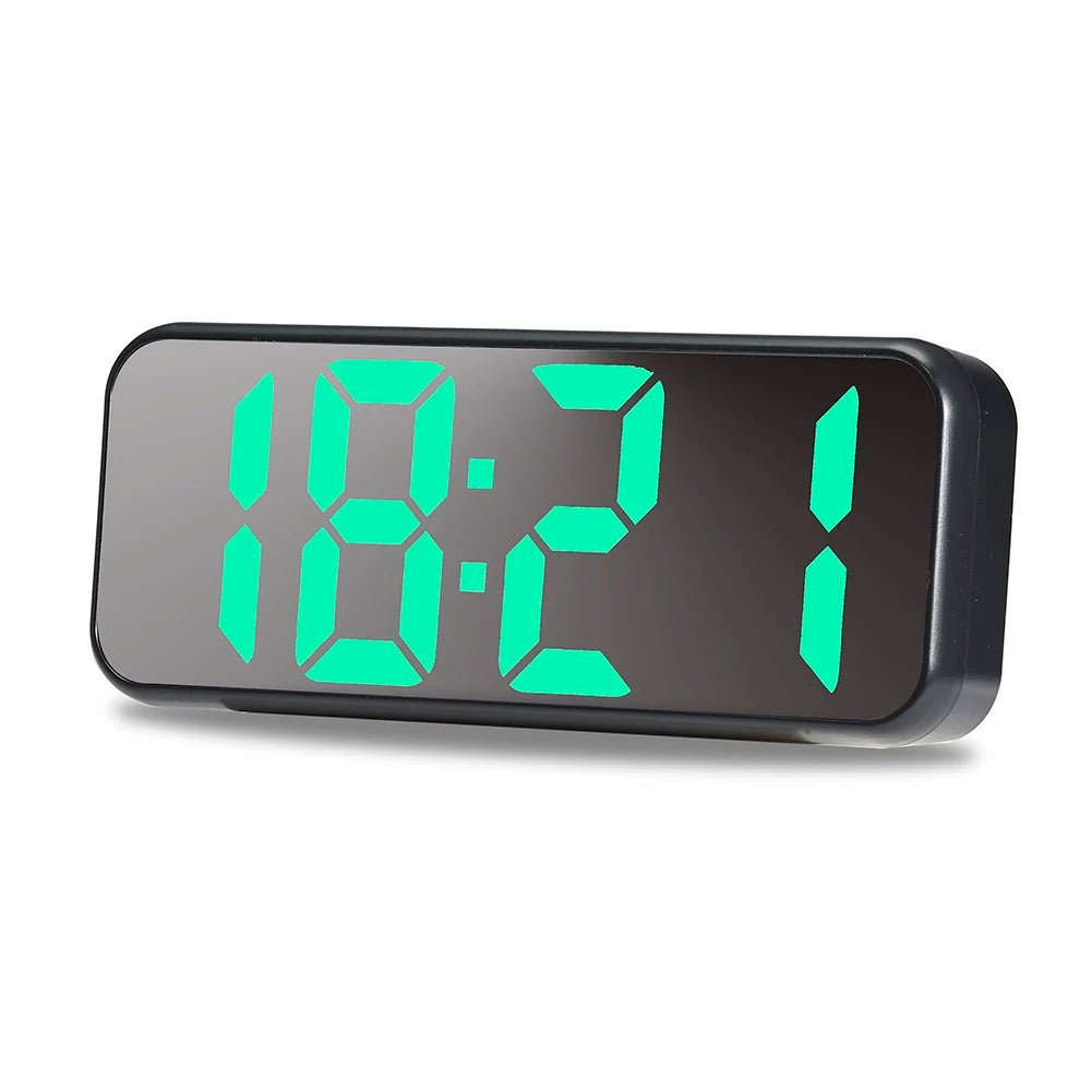 LED Mirror Clock with Snooze Function and Temperature Display - silverfoxgoods